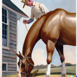 a horse, painting by Norman Rockwell generated by DALL·E 2